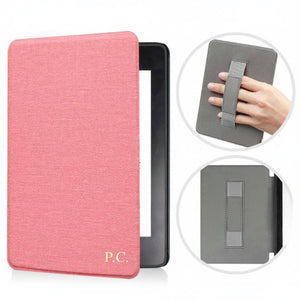 Pink Textured Leather Kindle Case with Hand Strap - Poly Bands
