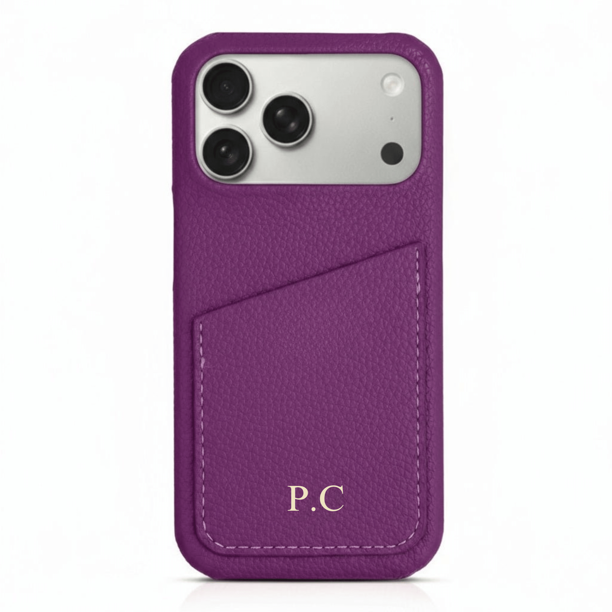 Purple Card Holder Leather iPhone Case - Poly Bands