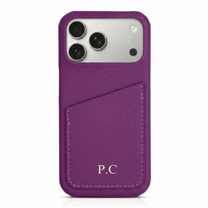 Purple Card Holder Leather iPhone Case - Poly Bands