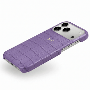 Purple Crocodile Texture Personalized Leather iPhone Case - Poly Bands