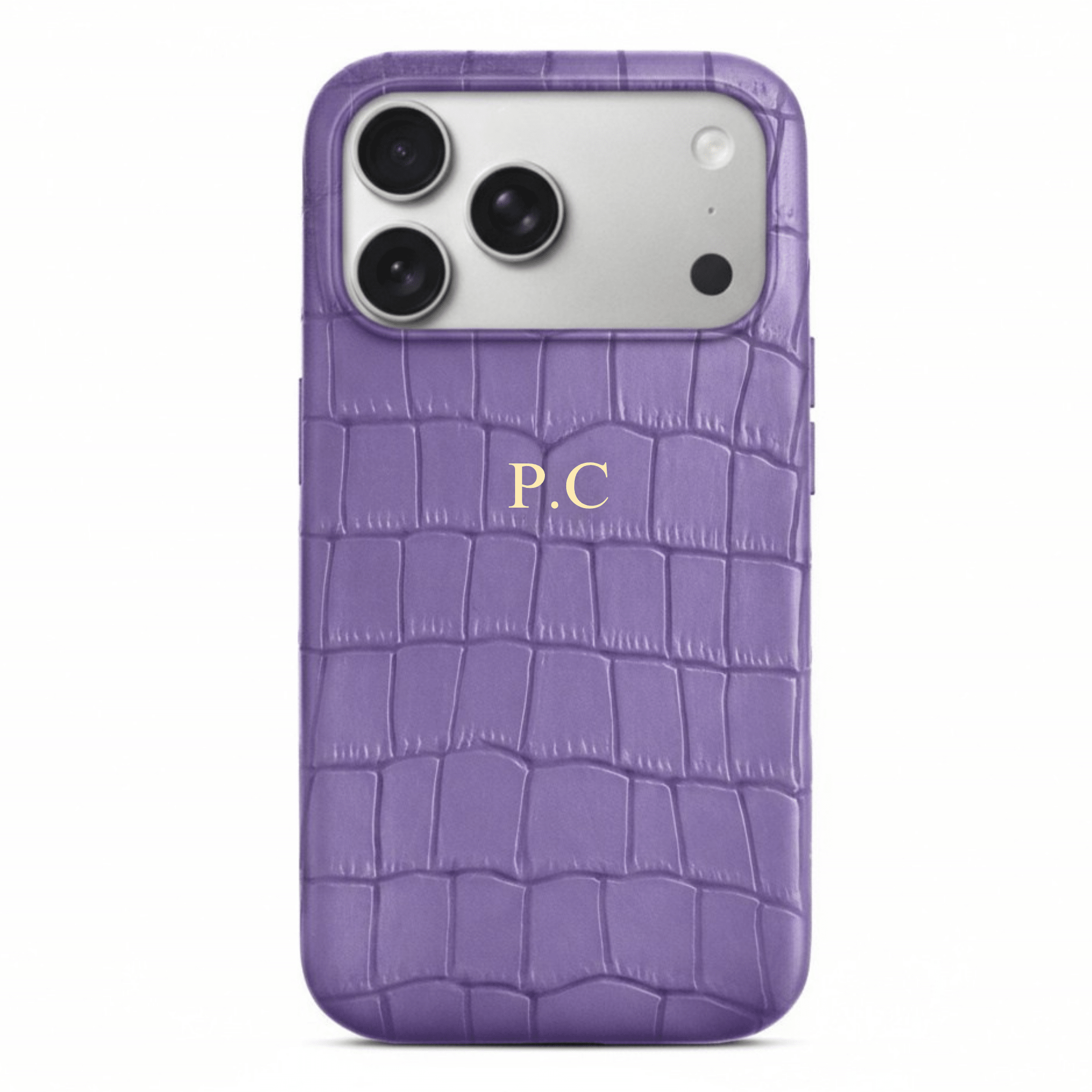 Purple Crocodile Texture Personalized Leather iPhone Case - Poly Bands