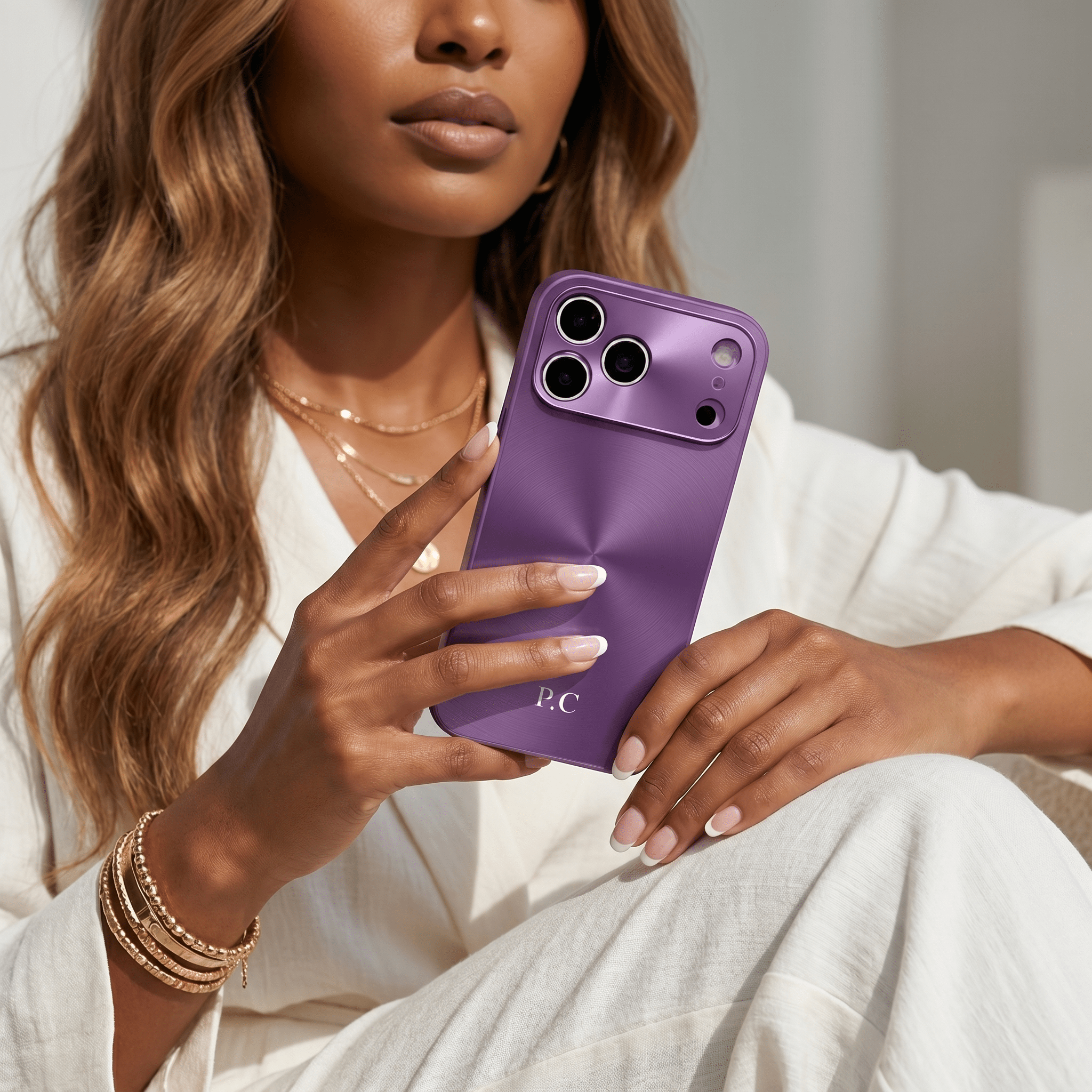 Purple Flashy Alu iPhone Case - Poly Bands