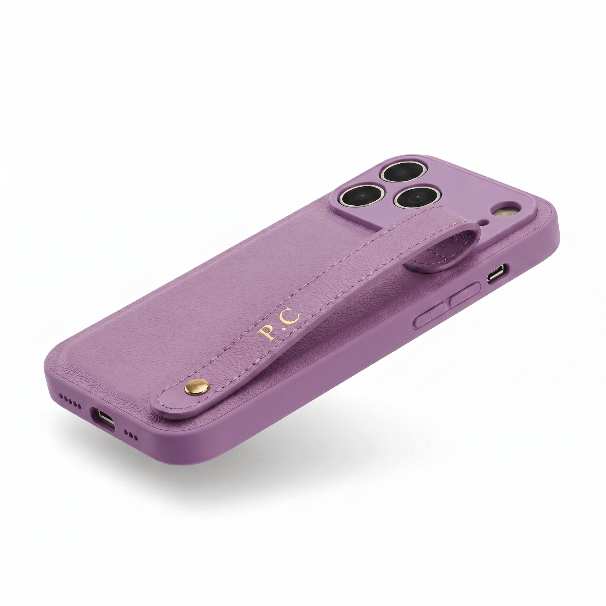Purple Leather iPhone Case with Strap - Poly Bands