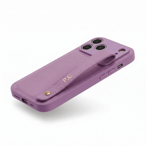 Purple Leather iPhone Case with Strap - Poly Bands
