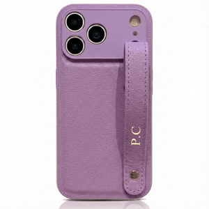 Purple Leather iPhone Case with Strap - Poly Bands