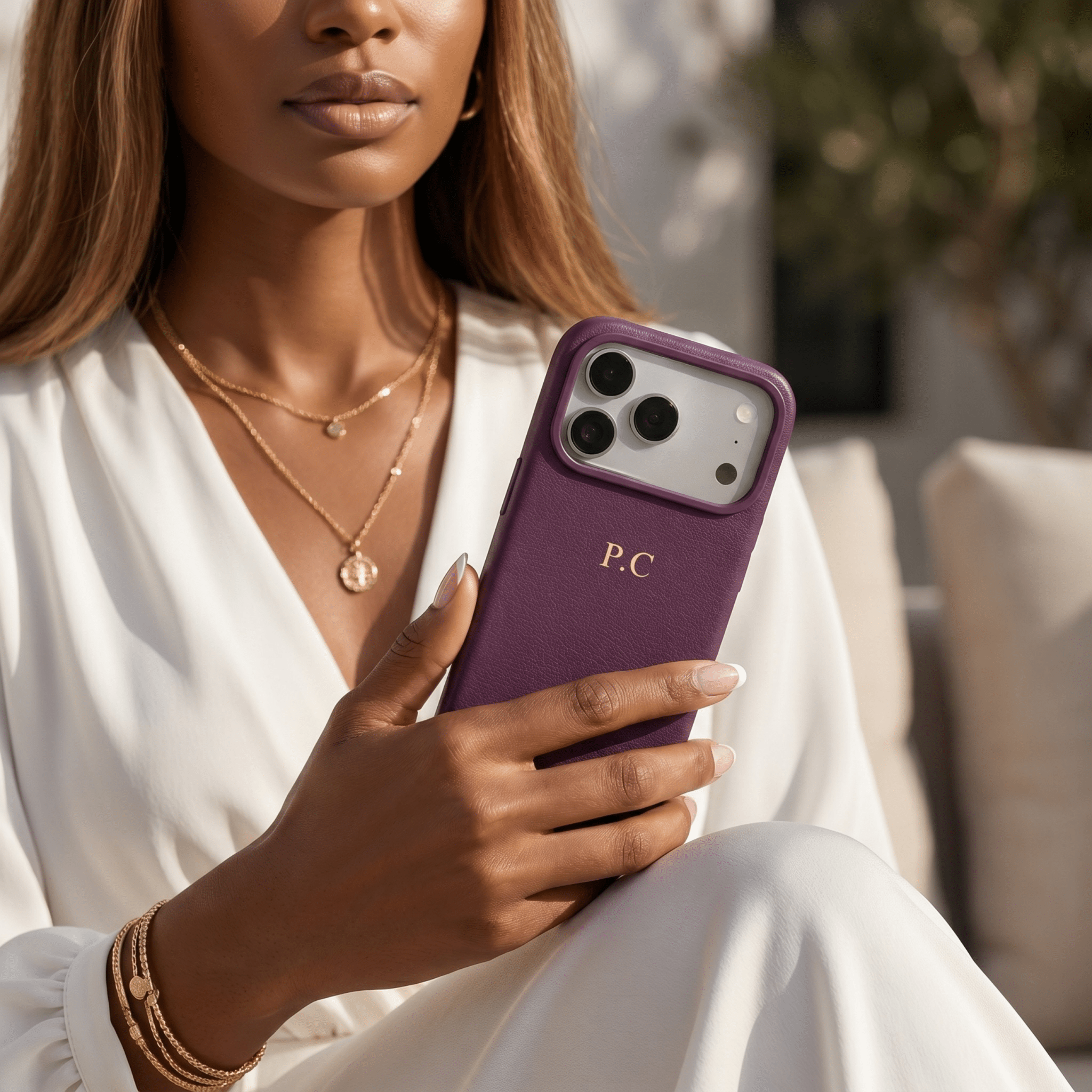Purple Magnetic Leather iPhone Case - Poly Bands