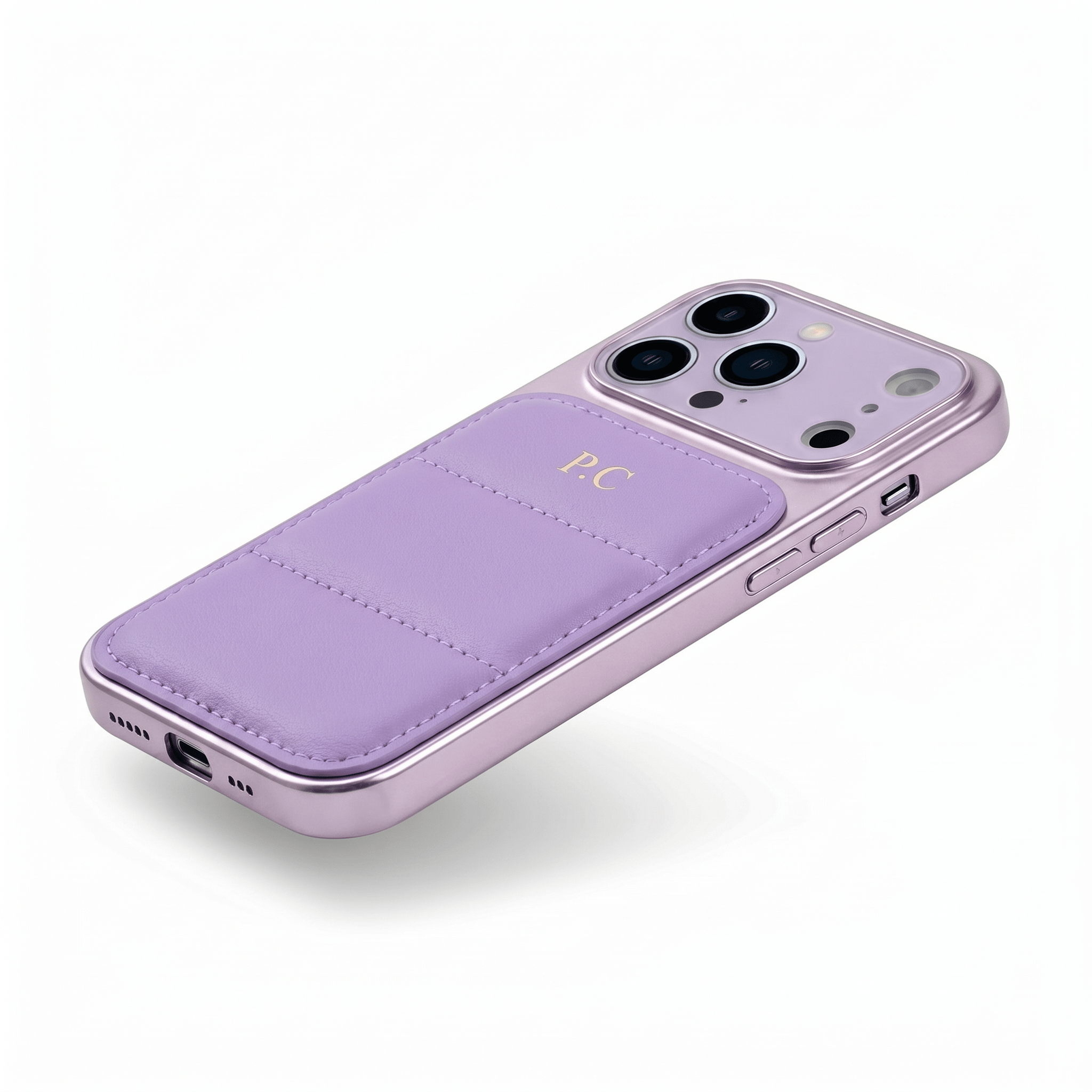 Purple Personalized iPhone Leather Case - Poly Bands
