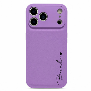 Purple Personalized Leather iPhone Case - Poly Bands
