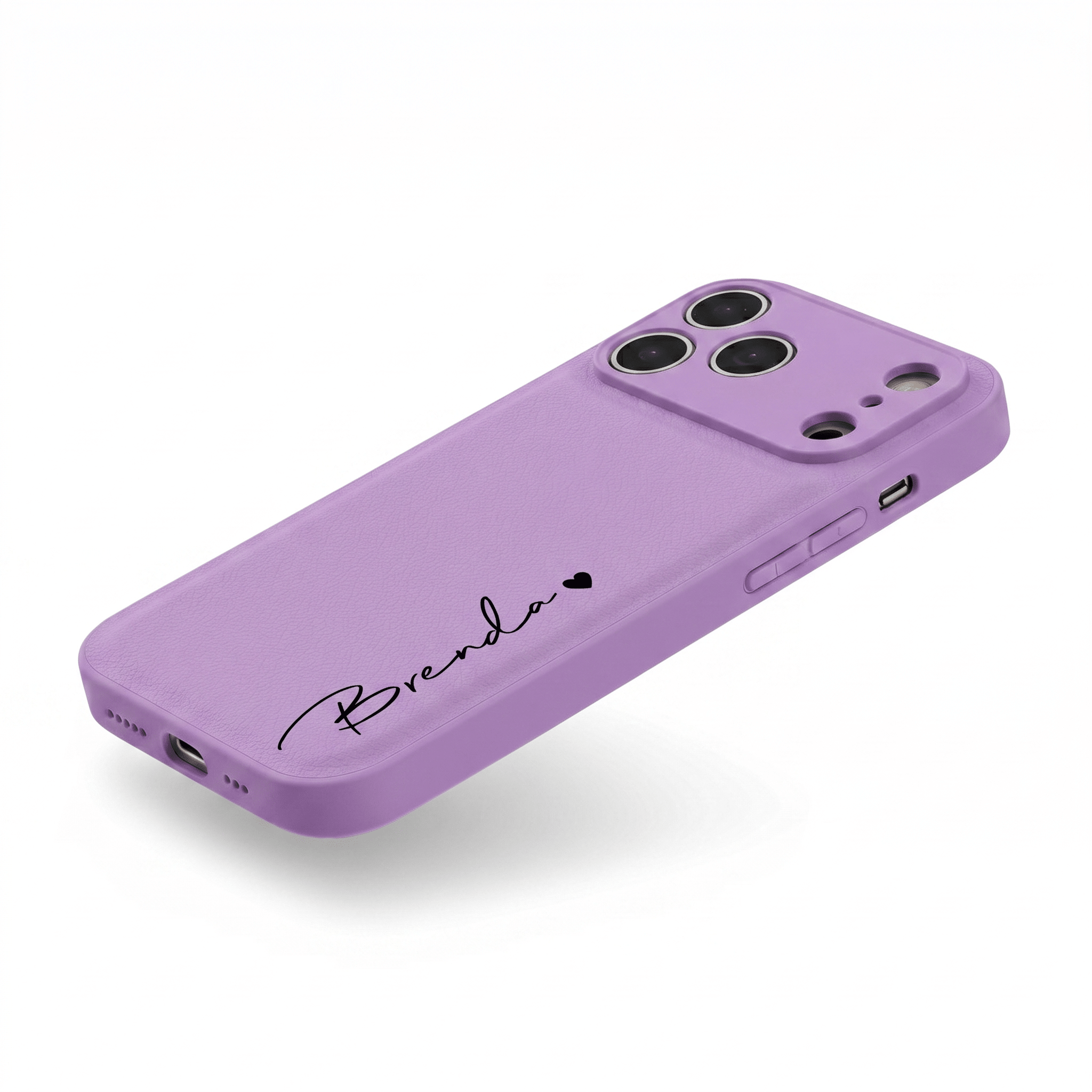 Purple Personalized Leather iPhone Case - Poly Bands