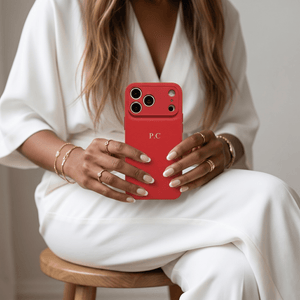 Red Leather iPhone Case - Poly Bands