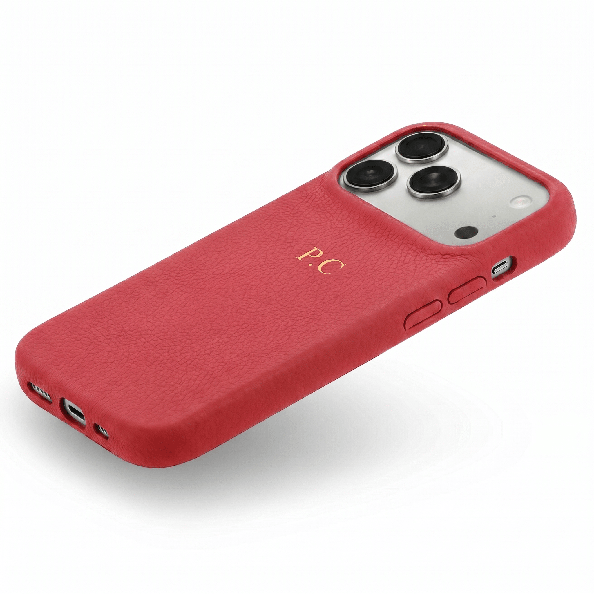 Red Leather iPhone Case - Poly Bands