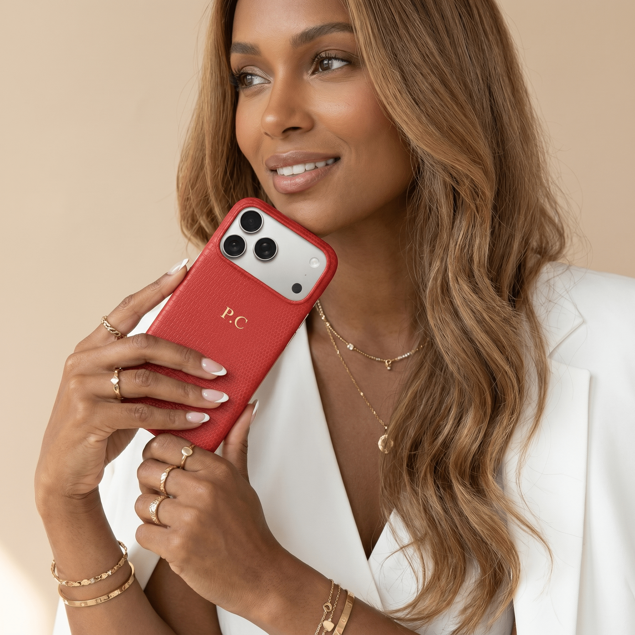 Red Leather Snake iPhone Case - Poly Bands