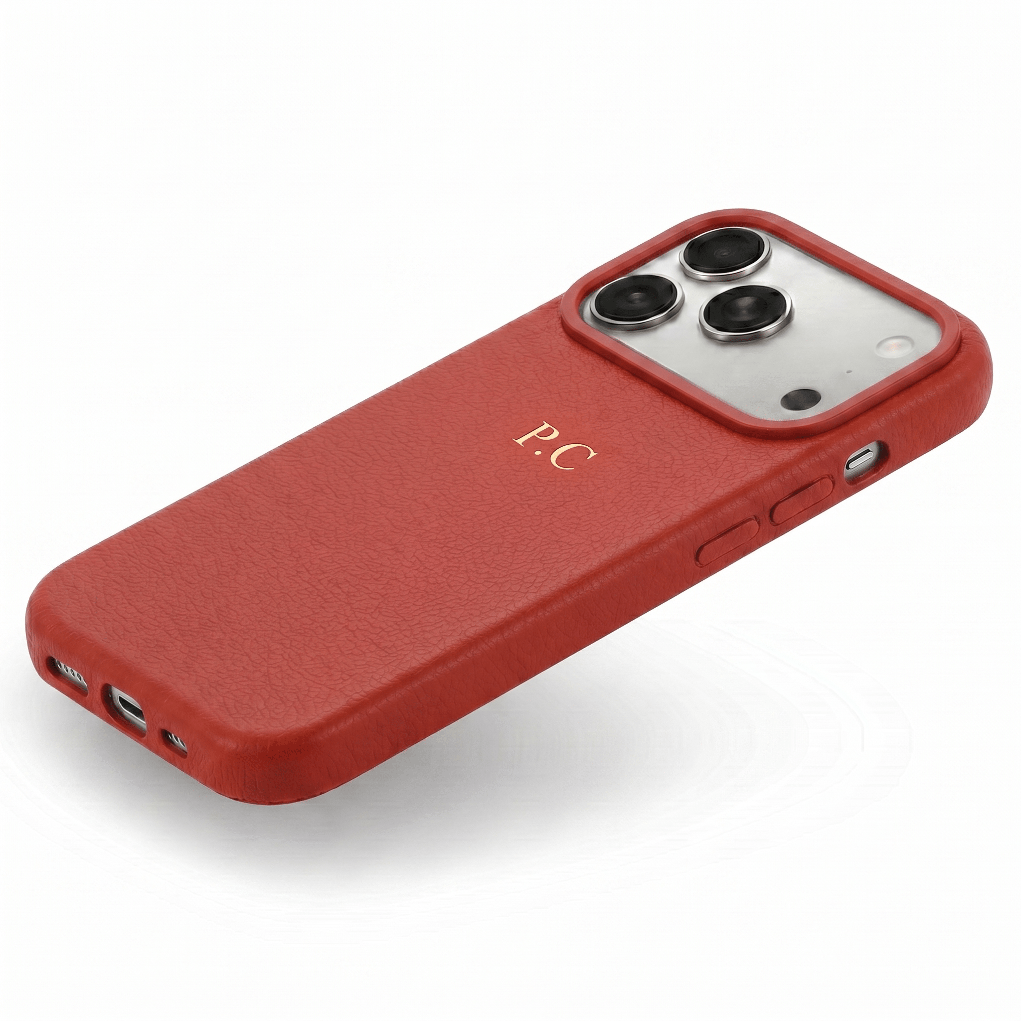 Red Magnetic Leather iPhone Case - Poly Bands