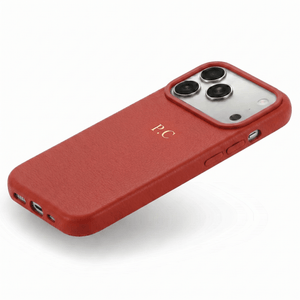 Red Magnetic Leather iPhone Case - Poly Bands
