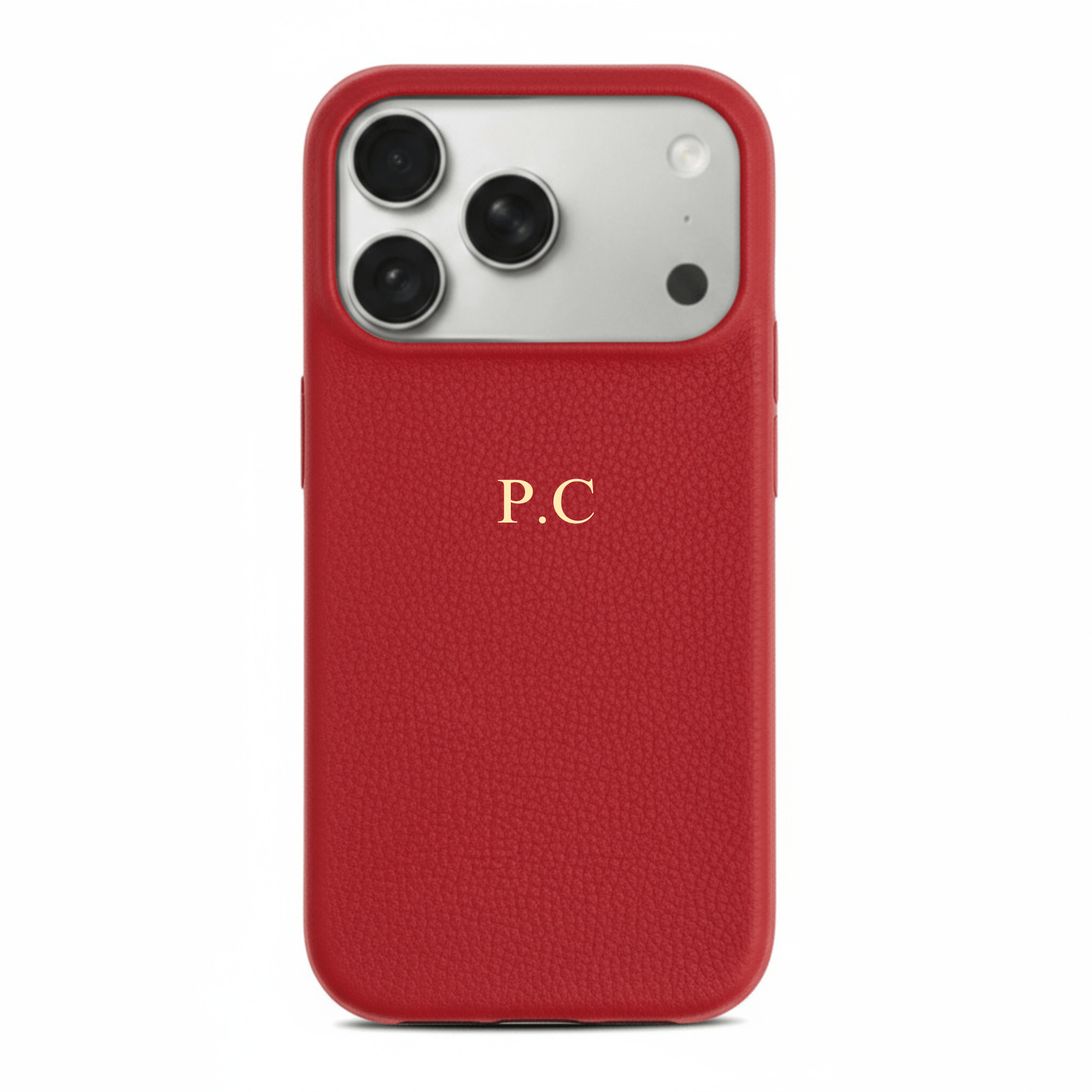 Red Pebble Leather iPhone Case - Poly Bands