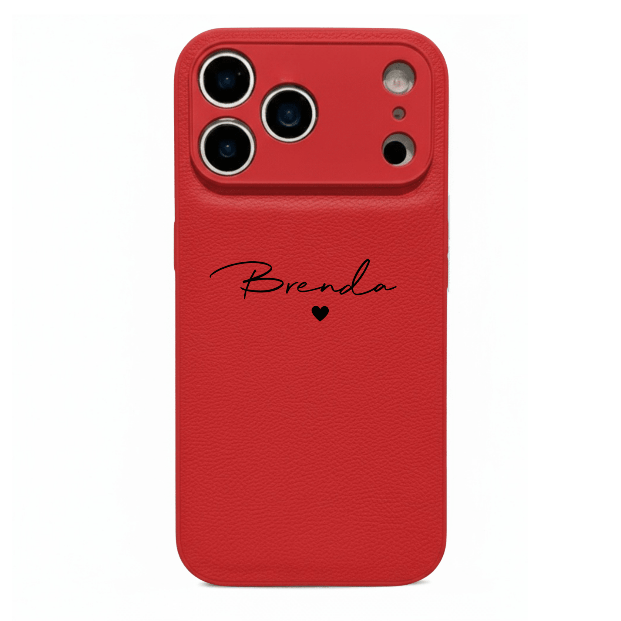 Red Personalized Leather iPhone Case - Poly Bands