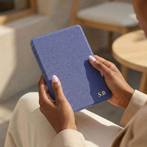 Royal Blue Textured Leather Kindle Case with Hand Strap - Poly Bands