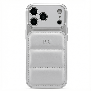 Silver Personalized iPhone Leather Case - Poly Bands