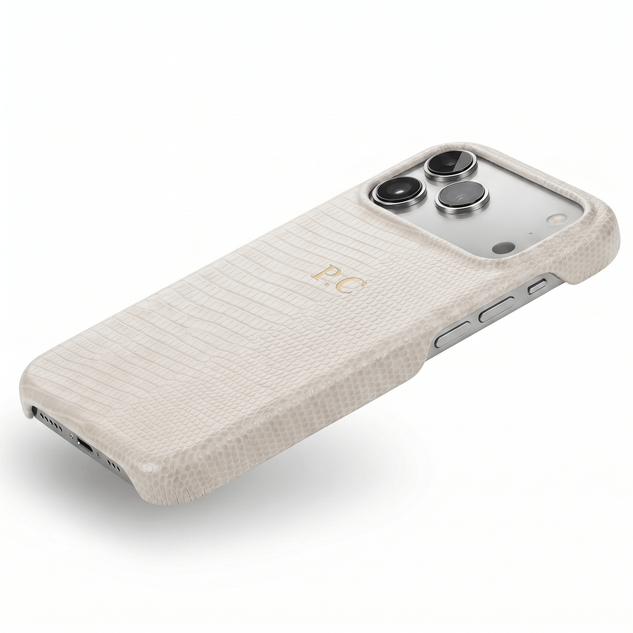 White Leather Snake iPhone Case - Poly Bands