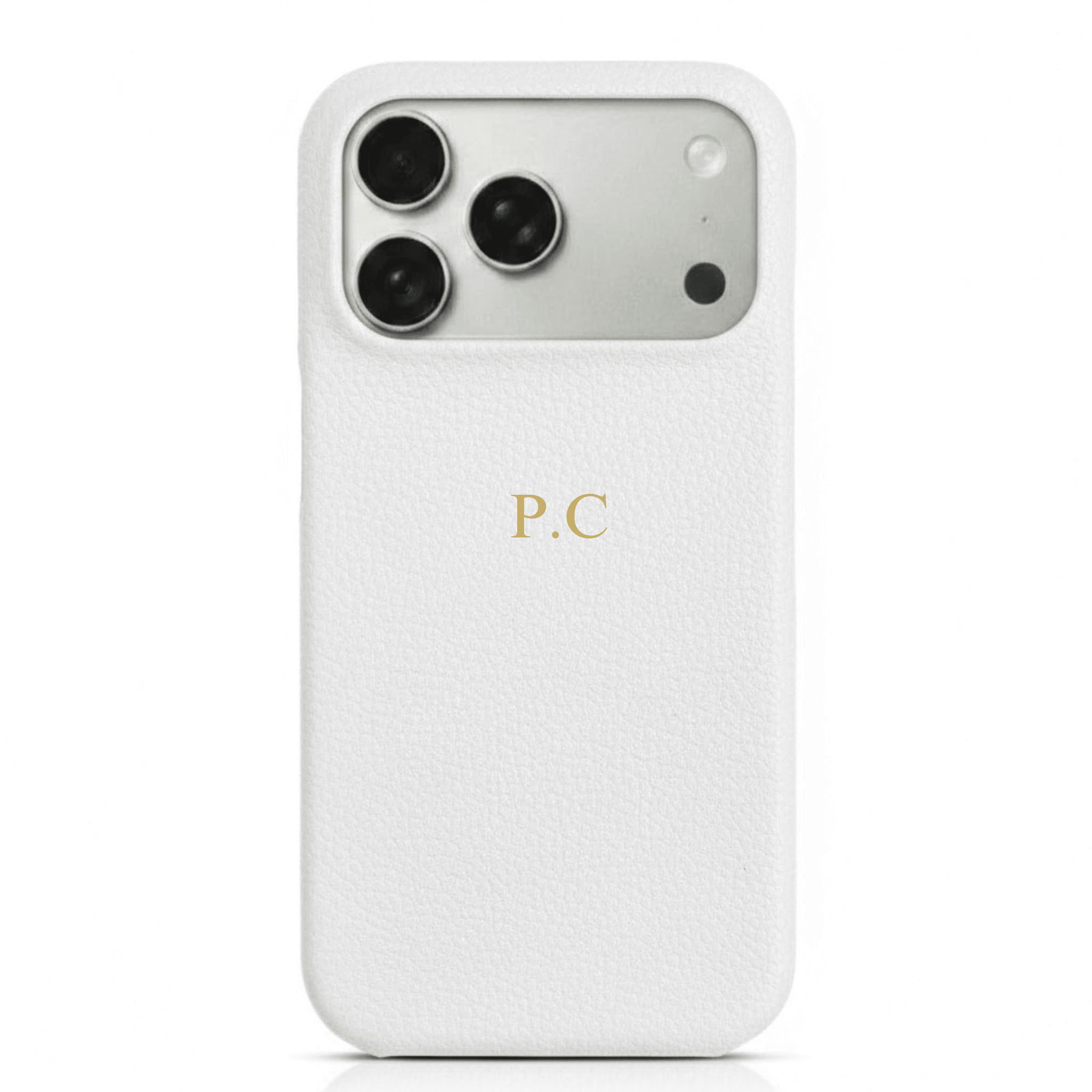 White Pebble Leather iPhone Case - Poly Bands