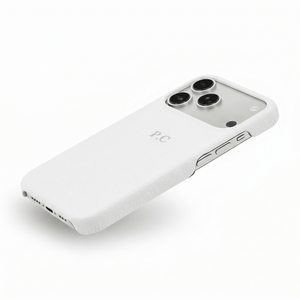 White Pebble Leather iPhone Case - Poly Bands