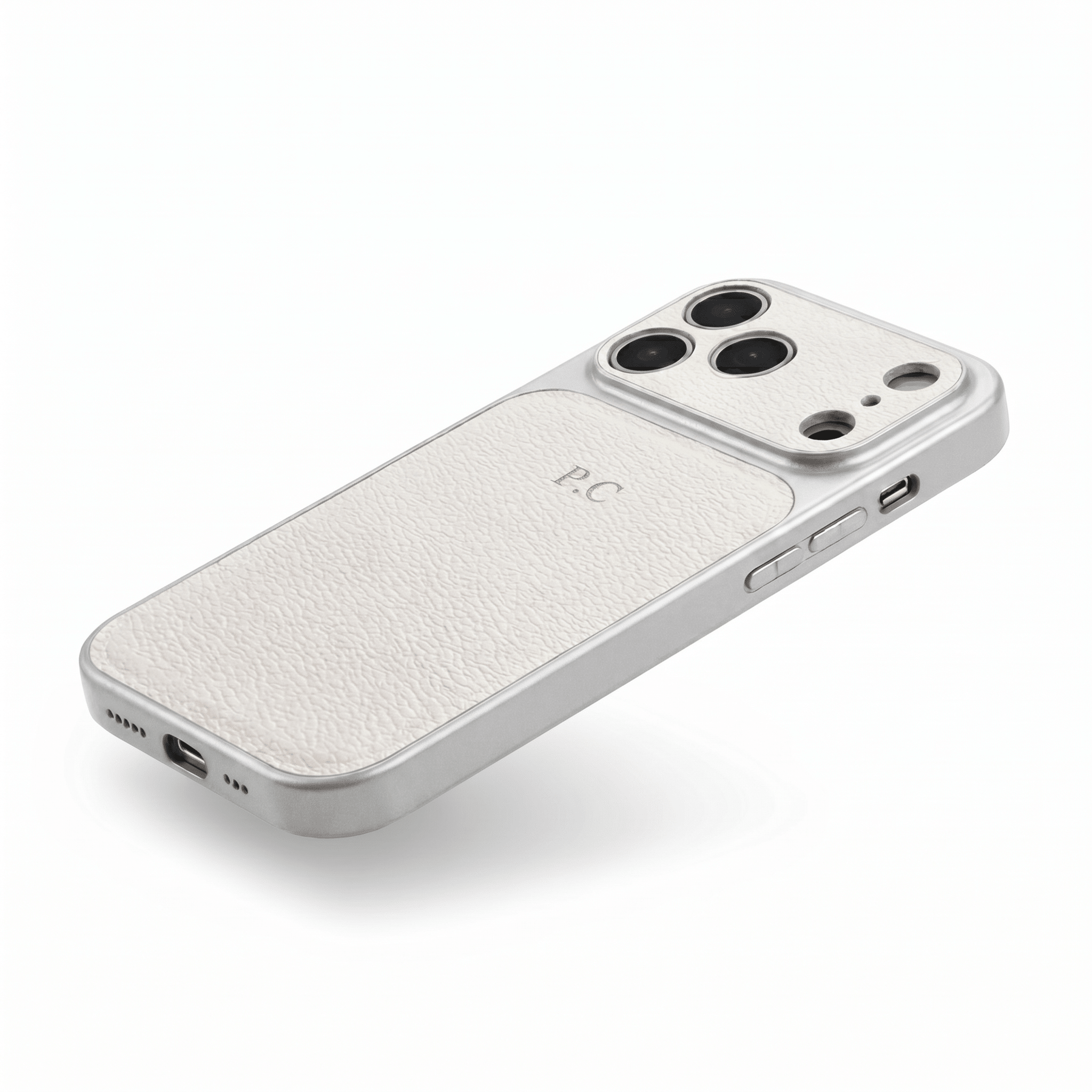 White Personalized iPhone Case With Leather - Poly Bands