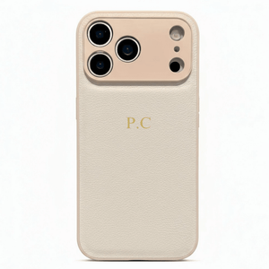 White Personalized Leather iPhone Case - Poly Bands