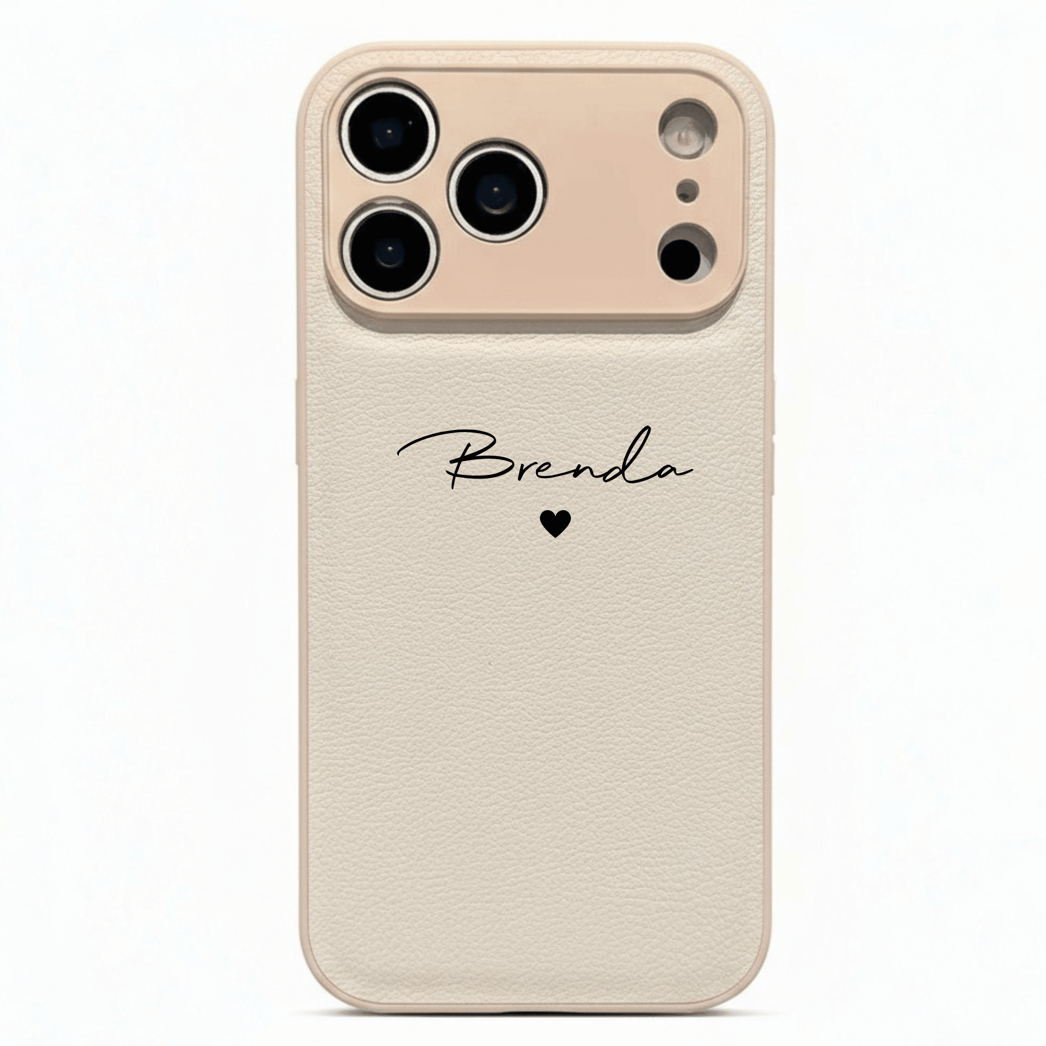 White Personalized Leather iPhone Case - Poly Bands