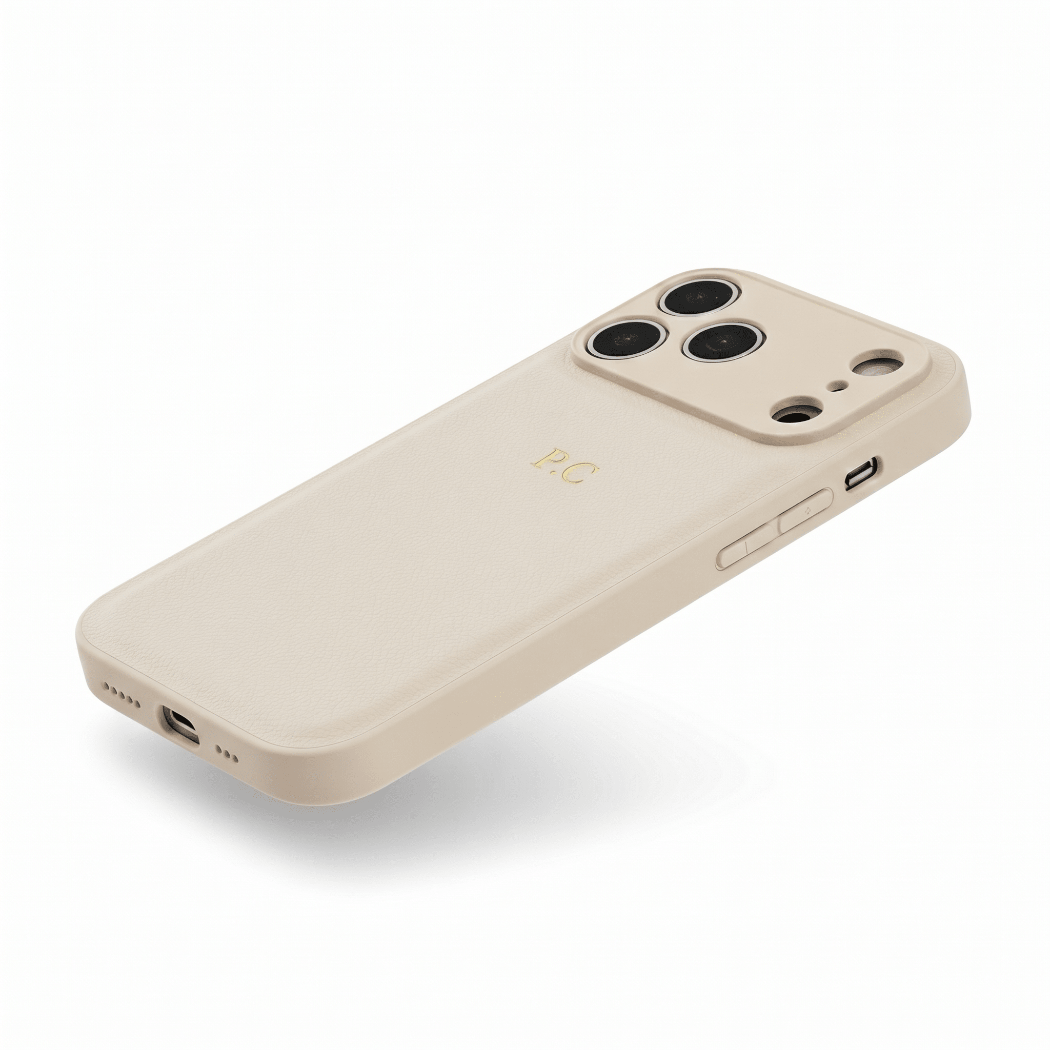 White Personalized Leather iPhone Case - Poly Bands