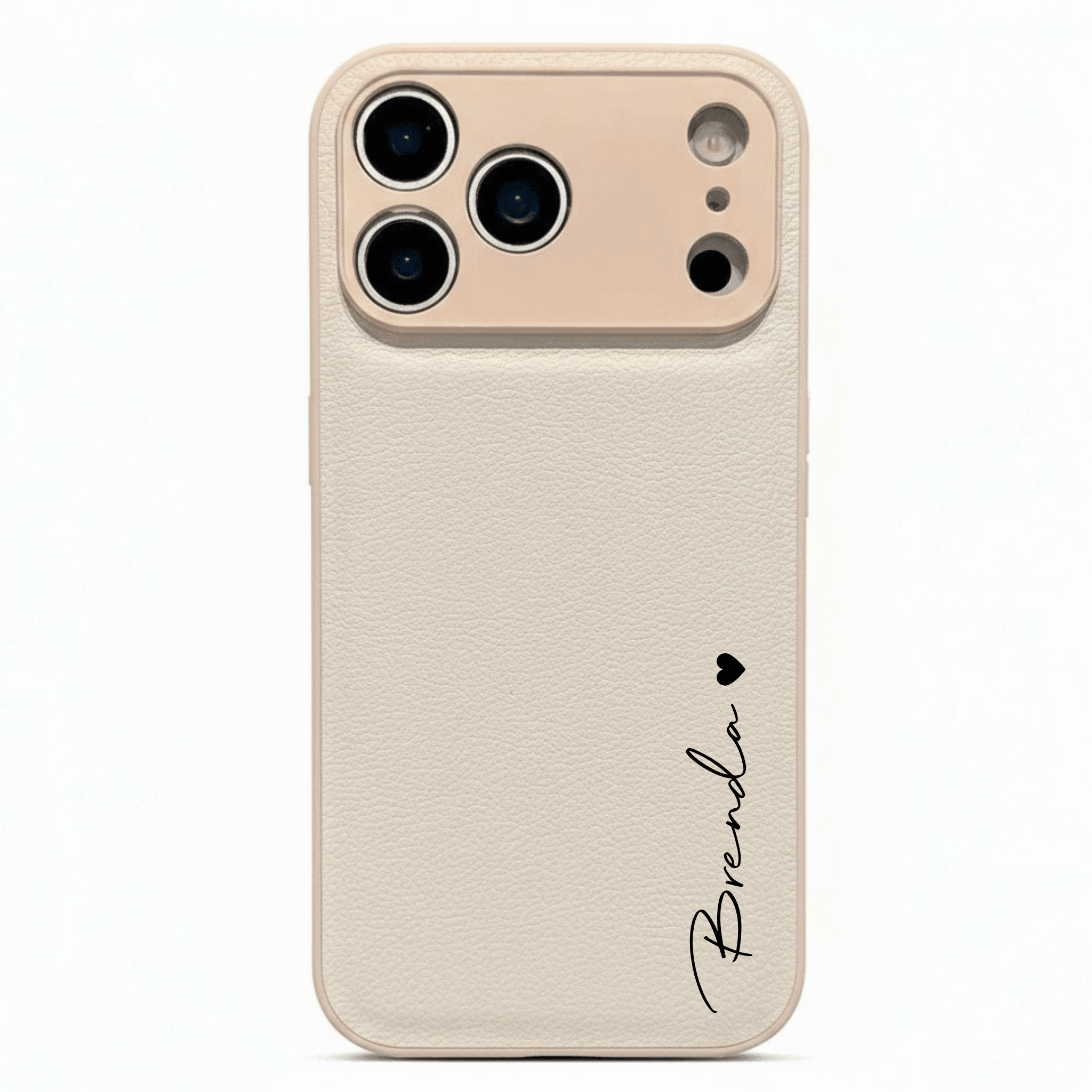 White Personalized Leather iPhone Case - Poly Bands
