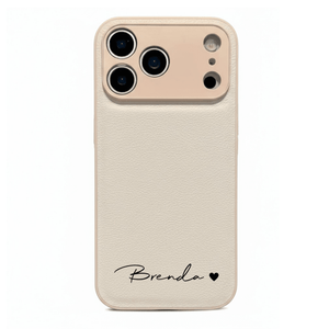 White Personalized Leather iPhone Case - Poly Bands