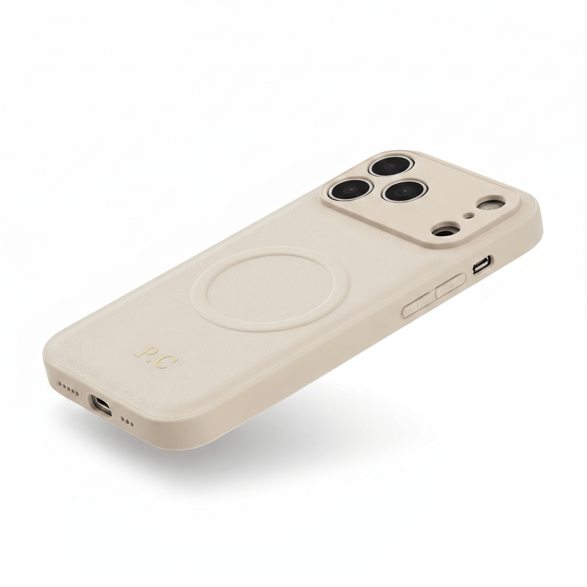 White Personalized Magnetic Leather iPhone Case - Poly Bands