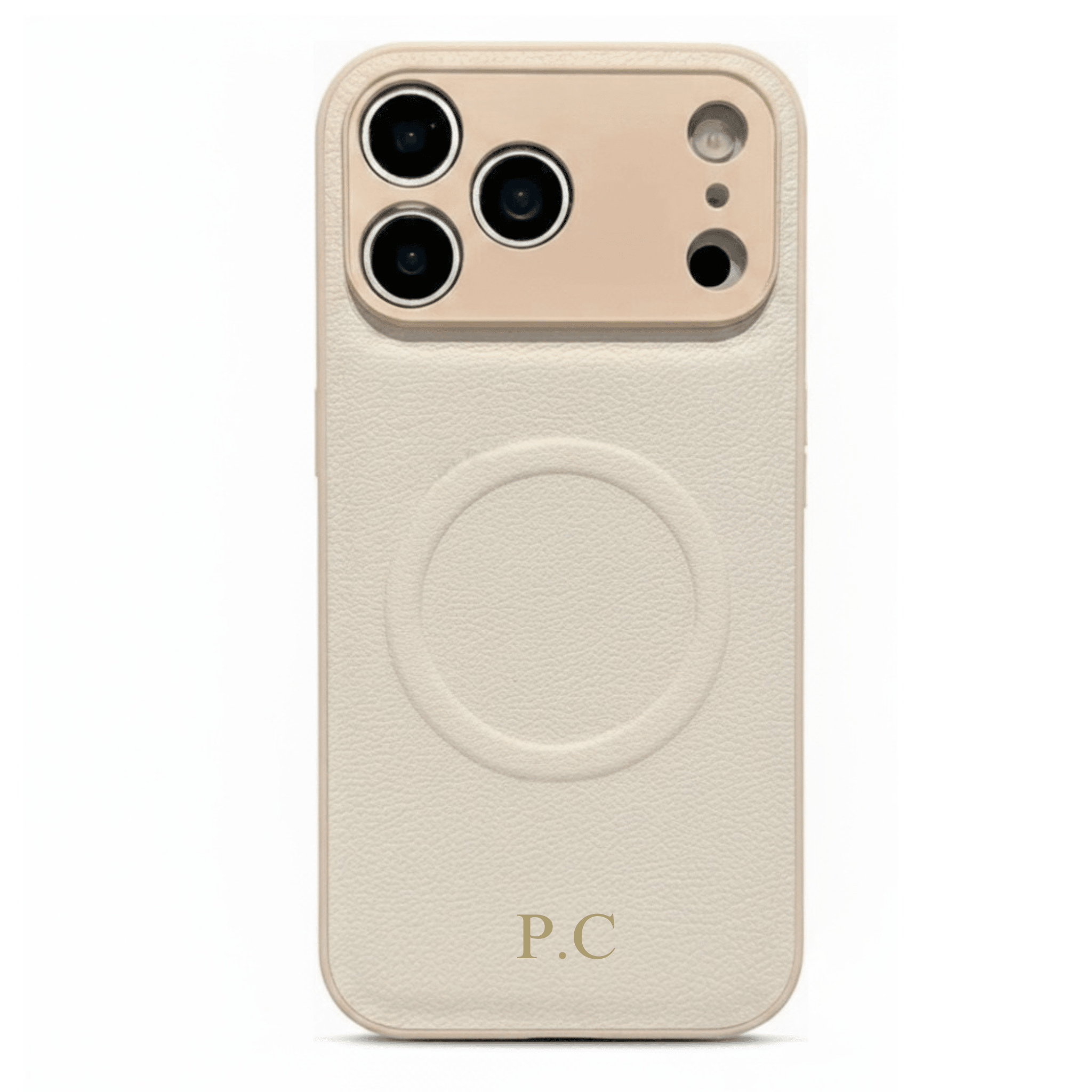 White Personalized Magnetic Leather iPhone Case - Poly Bands
