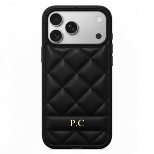 White Stitched Leather iPhone Case - Poly Bands