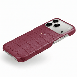 Wine Crocodile Texture Personalized Leather iPhone Case - Poly Bands