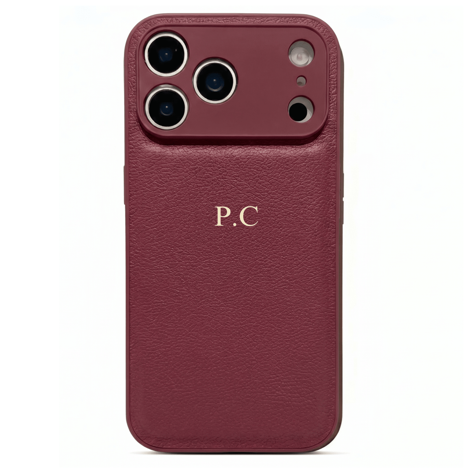 Wine Personalized Leather iPhone Case - Poly Bands