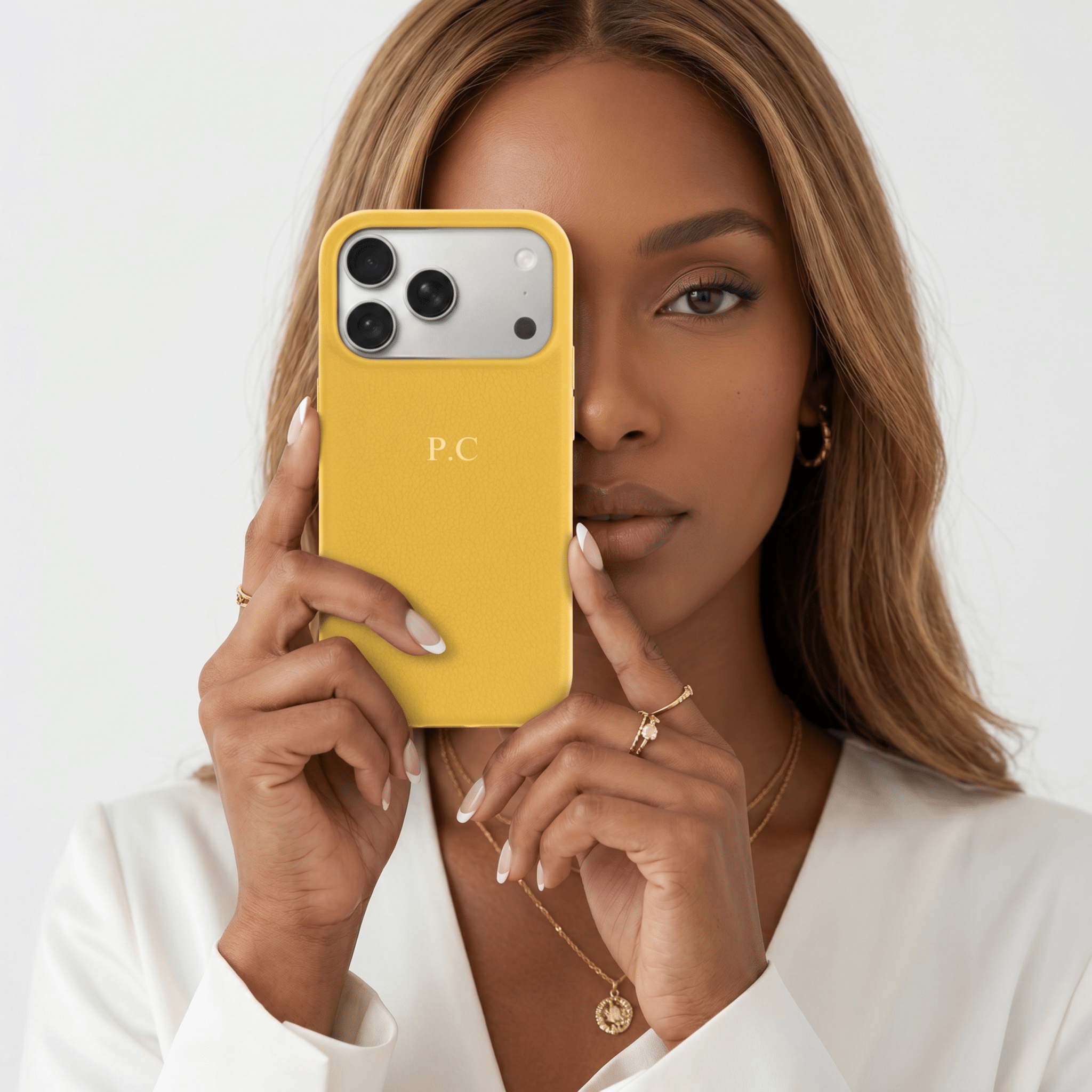 Yellow Leather iPhone Case - Poly Bands