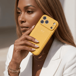 Yellow Leather iPhone Case - Poly Bands